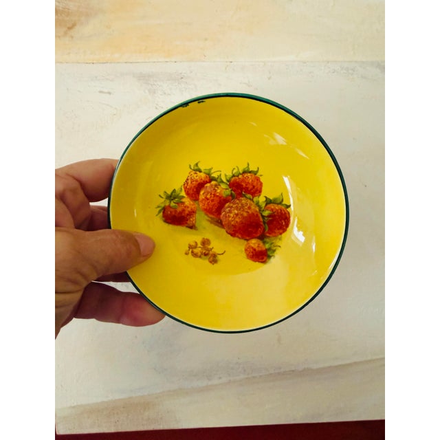 1930s 1930s Italian Strawberry Small Berry Bowl Yellow Pottery by Società Ceramica Italiana For Sale - Image 5 of 6