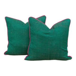 Pair of Aru Dotted Ahir Handloom Pillow For Sale