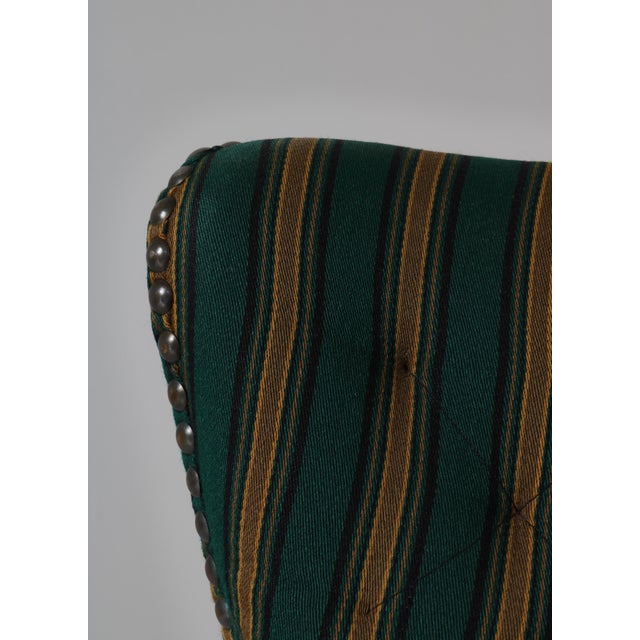 Brown Danish Modern Lounge Chair in Oak & Traditional Danish Olmerdug Wool by Henning Kjærnulf, 1950s For Sale - Image 8 of 18