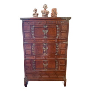 Tall Korean Bandaji Chest With Butterfly Clasps For Sale