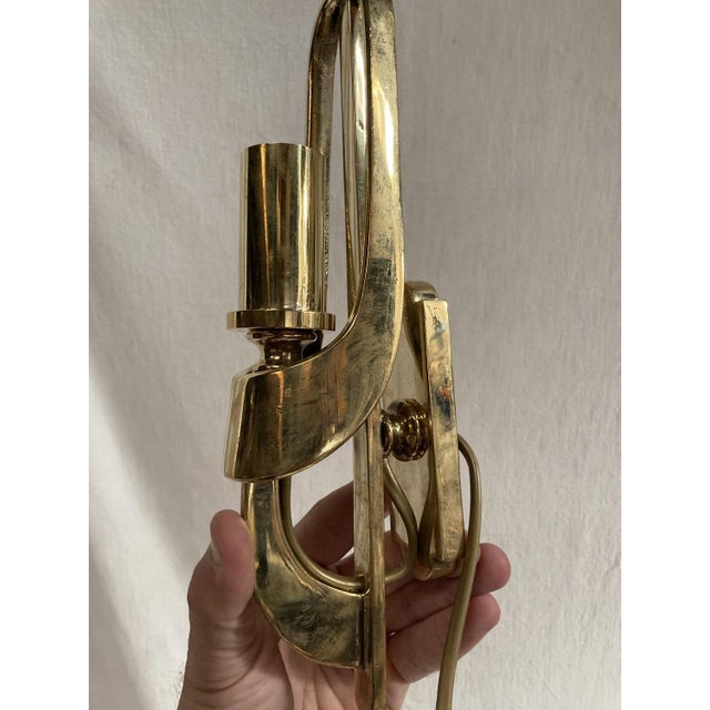 Brutalist Wall Lights in Polished Bronze, 1980, Set of 2, in Good conditions. Designed 1980 to 1989 European Plug (up to...