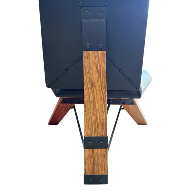 Contemporary Adesso Hahn Black Leather Lounge Chair For Sale - Image 3 of 5