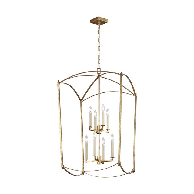 Metal Sean Lavin by Visual Comfort Studio Thayer Extra Large Lantern, Antique Gild For Sale - Image 7 of 7