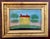 Antique 19th Century American Folk Art Primitive Eglomise Reverse Painting on Glass of a Federal House in a Landscape For Sale - Image 4 of 8