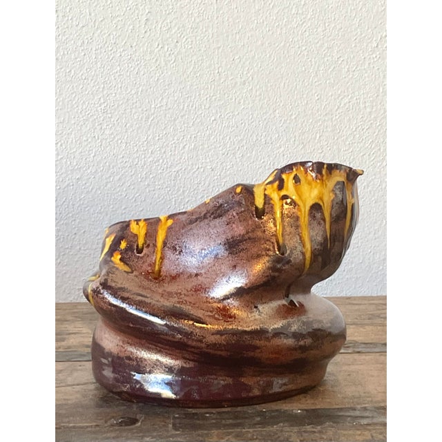 Mid-Century Modern Vintage Original Studio Pottery Biomorphic Vase For Sale - Image 3 of 12