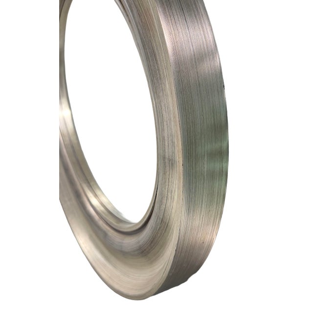 1900 - 1909 Silver Leaf Gilt Wood Oval Hanging Wall Mirror For Sale - Image 5 of 9