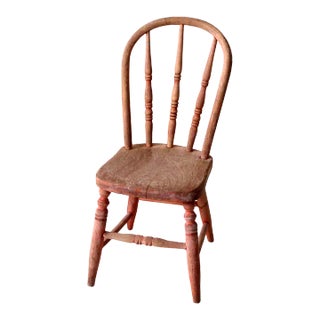 Antique Childrens Spindle Back Chair For Sale
