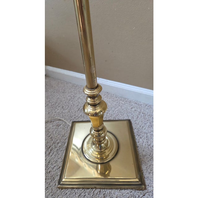 Traditional Vintage Frederick Cooper Brass Regency Floor Lamp For Sale - Image 3 of 10