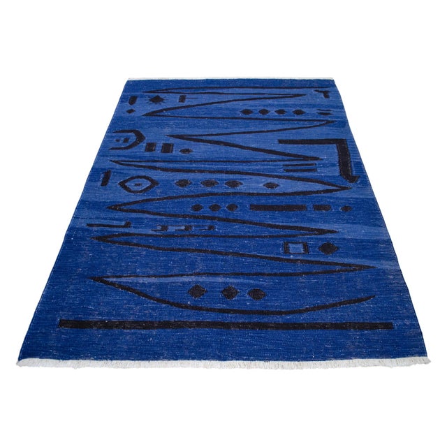 Paul Klee - Heroic Strokes of the Bow - Inspired Silk Hand Woven Area Rug - Wall Rug 4′3″ × 6′1″ For Sale - Image 9 of 17