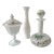 Early 20th Century Hand-Painted Milk Glass Set- 3 Pieces For Sale
