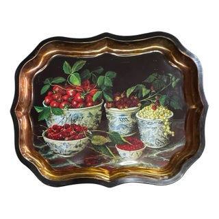 Stephanie Hoppen for Keller Charles Picture Archive Still Life Tray Berries in Blue and While Bowls, England For Sale