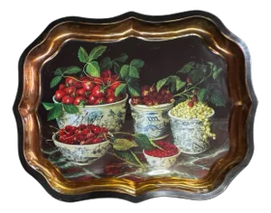 Stephanie Hoppen for Keller Charles Picture Archive Still Life Tray Berries in Blue and While Bowls, England