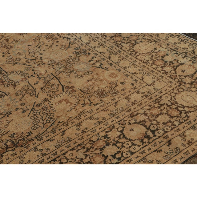 Textile Antique Doroksh Persian Rug With Beige-Brown Floral Patterns, From Rug & Kilim For Sale - Image 7 of 8