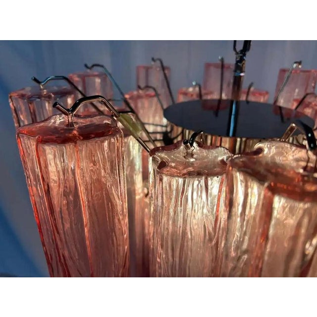 Italian Pink Murano Glass Chandelier, 1970s For Sale - Image 11 of 14