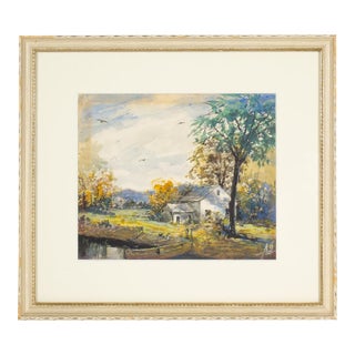 Watercolor Landscape Painting by Bill Abell For Sale