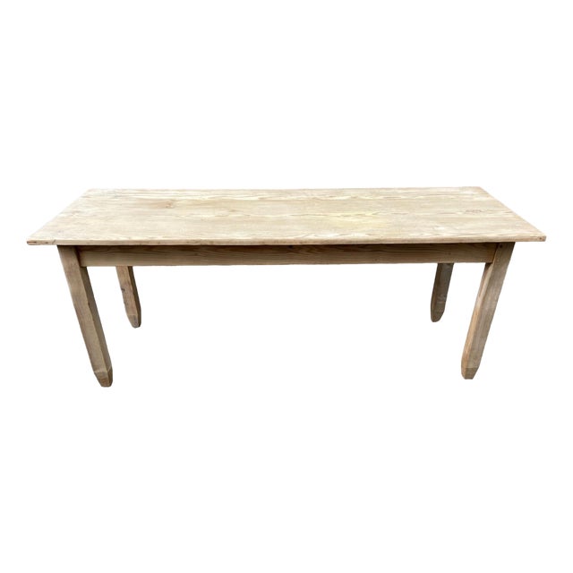 Large Alsatian Natural Fir Bistro Coffee Table, 1930s For Sale