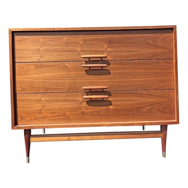 Vintage Mid Century Modern Compact Dresser in Danish Style For Sale