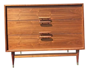 Vintage Mid Century Modern Compact Dresser in Danish Style