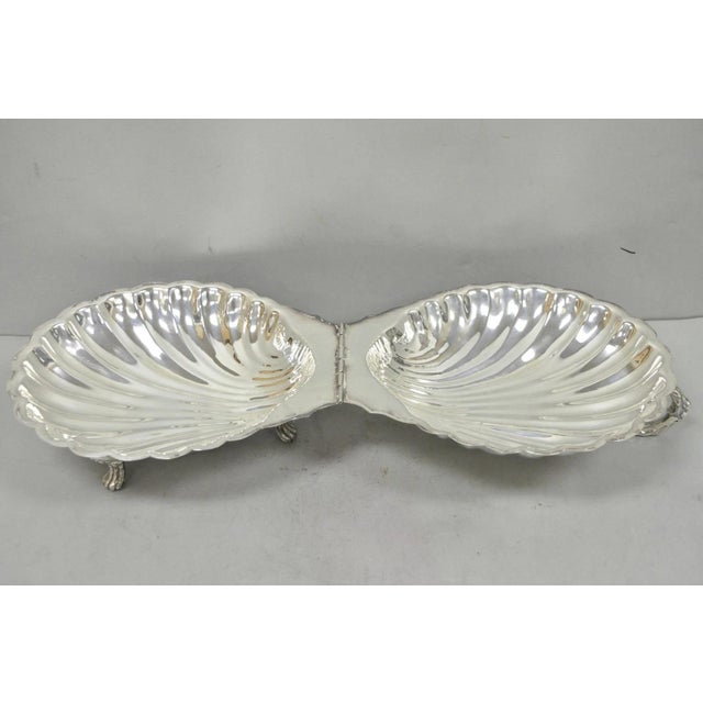 Vintage Regency Style Silver Plated Clam Shell Hinged Warmer With Floral Handle For Sale - Image 10 of 16