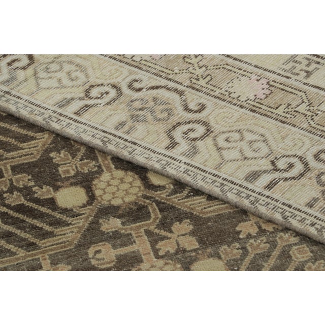 Antique Distressed Khotan Runner With Pomegranates & Vinery in Green - Rug & Kilim For Sale - Image 9 of 9