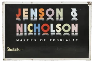 Enameled Sign from Jenson & Nicholson