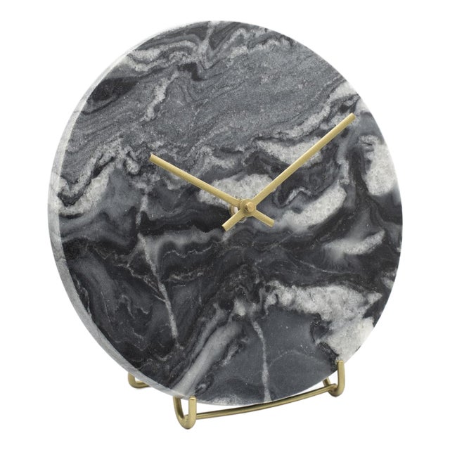 Piero Black Marble Clock For Sale