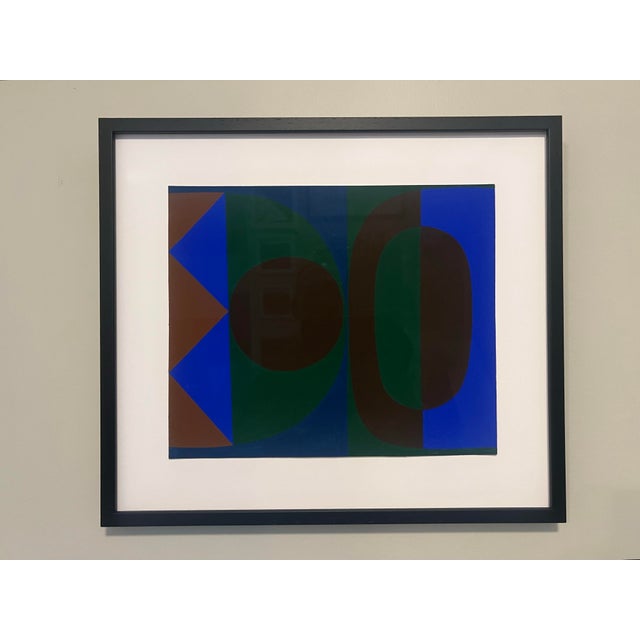 Willy Müller-Brittnau (1938-2003), Very Rare Early Work, Geometric Abstract Patterned Colorful Gouache Painting on Paper,...