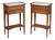Pair of French Nightstands or Bedside Tables of Mahogany With Inset Marble Tops For Sale