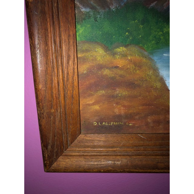 Pretty oil painting from 1962. The piece comes framed. Frame- 19” x 15” Scene Area- 15” x 11.5”