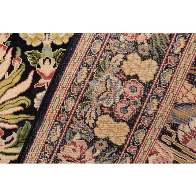 Textile Art Nouveau 1990's Pak-Persian Black/Beige Wool Rug - 6'0'' X 9'2'' For Sale - Image 7 of 9