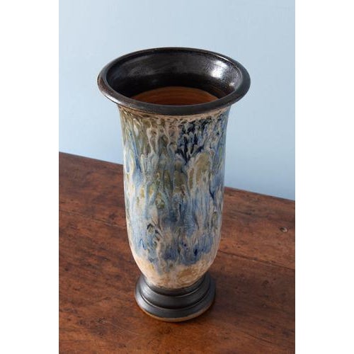 Early 20th Century Art Deco Stoneware Flared Vase from Roger Guérin For Sale - Image 4 of 8