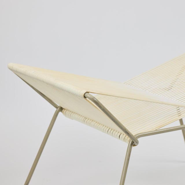 Mid-Century Iron + Cord Stool, Original Condition For Sale - Image 10 of 12