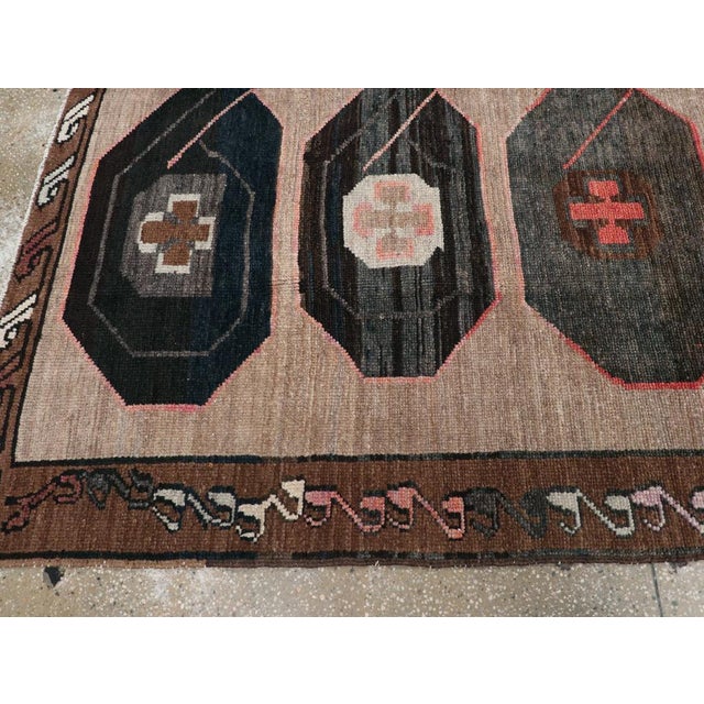 Textile Galerie Shabab Collection Mid-20th Century Turkish Anatolian Wide Gallery Runner For Sale - Image 7 of 10