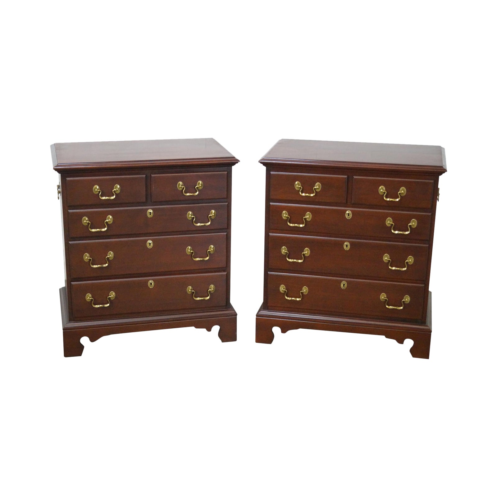 Link Taylor Heirloom Solid Mahogany Chests Nightstands A Pair Chairish