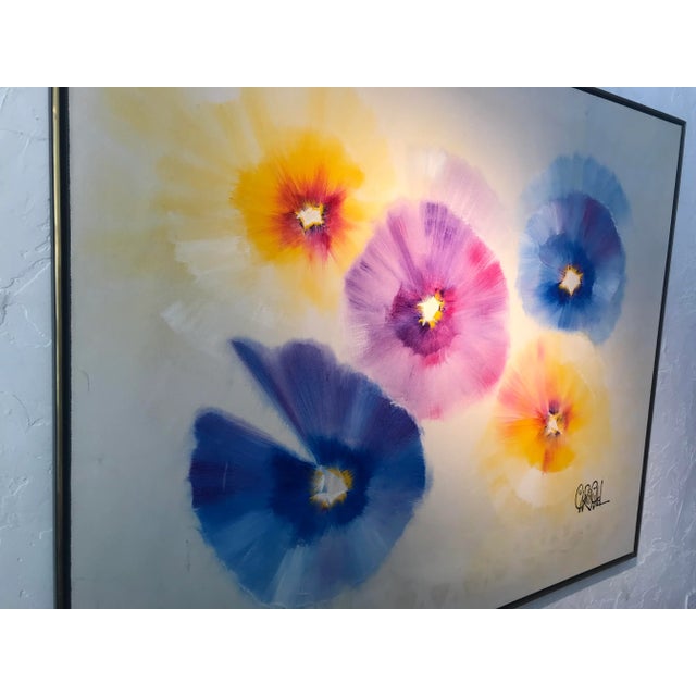 Carmichael 1980s Starburst Painting by Carmichael, Framed For Sale - Image 4 of 10