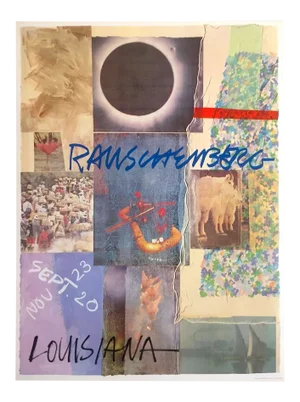 Robert Rauschenberg Vintage 1980 Lmtd Edtn Lithograph Print " Louisiana " Denmark Exhibition Poster