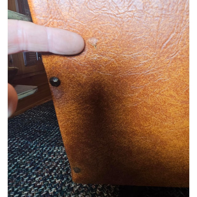 1970s Mid-Century Modern Faux Leather Swivel Rocker Chair For Sale - Image 16 of 17