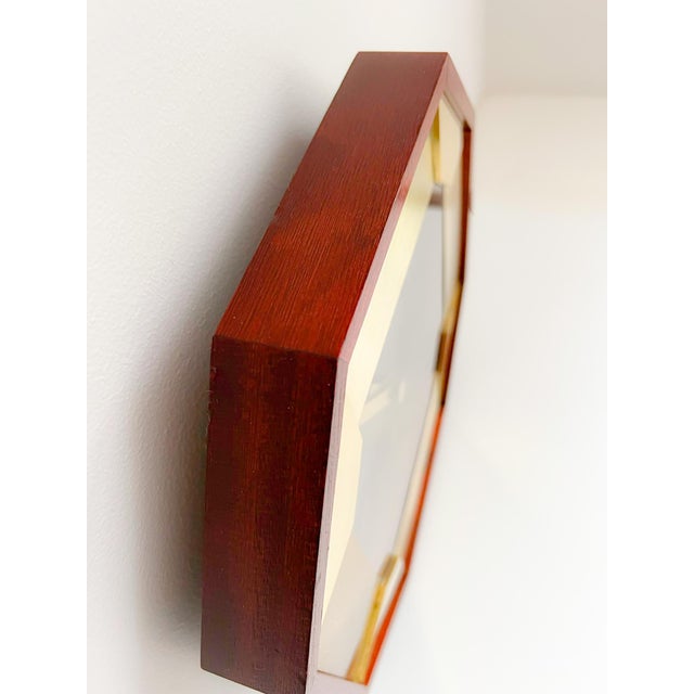 1980s Kienzle Chronoquartz Wall Clock in Teak and Brass from Kienzle International, 1970s For Sale - Image 5 of 10