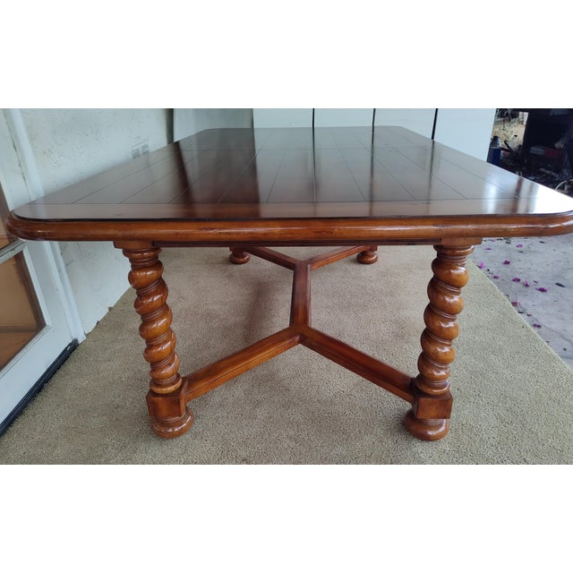 French 1990s French Barley Twist Style Dining Table For Sale - Image 3 of 13