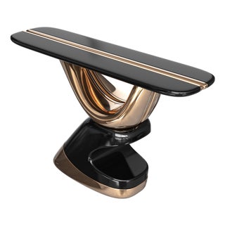 "Respiro" Console With Bronze and Stainless Steel, Handmade For Sale