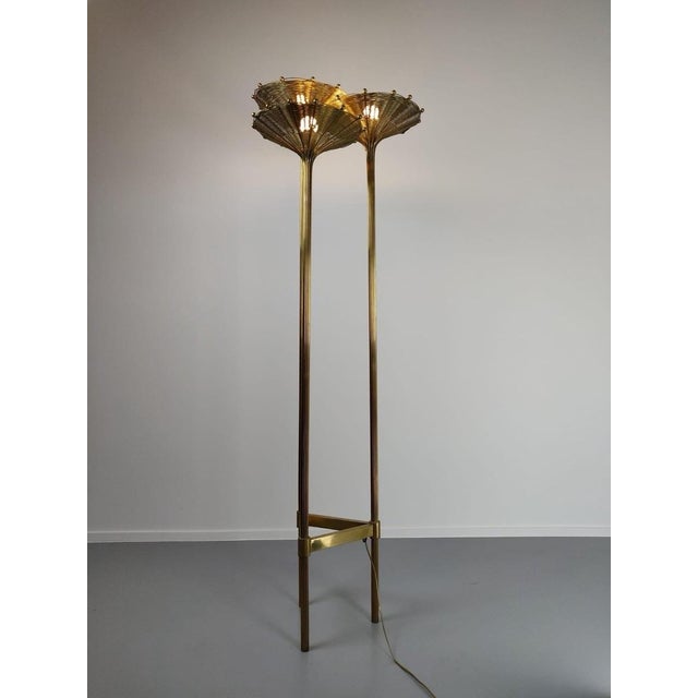 Nucci Valsecchi "Papyrus" Brass Floor Lamp, Italy, 1970 For Sale - Image 9 of 11