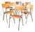 French Metal Framed Stacking University Dining Chairs, 1960s, Set of 8 For Sale