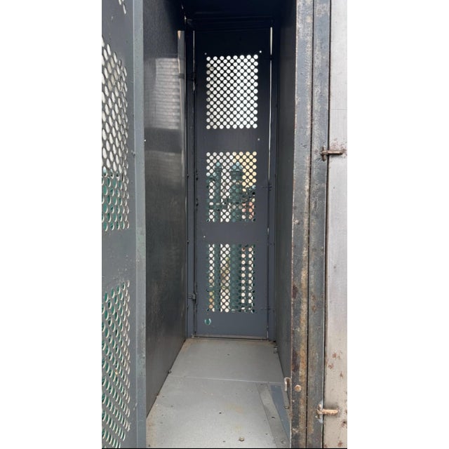 A Vintage Industrial Perforated Metal Lockers For Sale In New York - Image 6 of 6