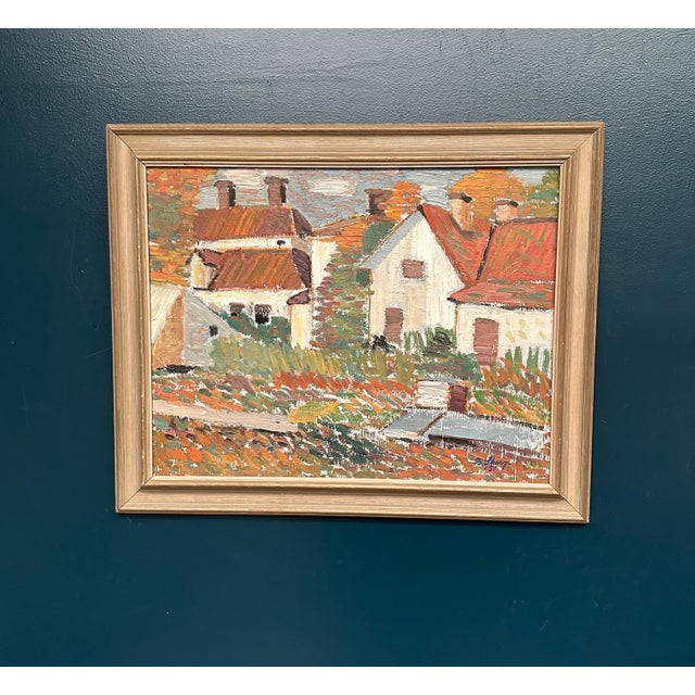 Birger Skarp, Houses, 1950s, Oil Painting on Canvas, Framed For Sale - Image 10 of 17