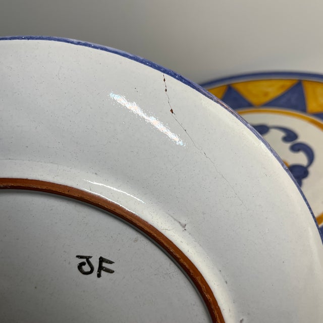 1980s 1980s MM Portugal Sun Flower Plate - Set of 8 For Sale - Image 5 of 10