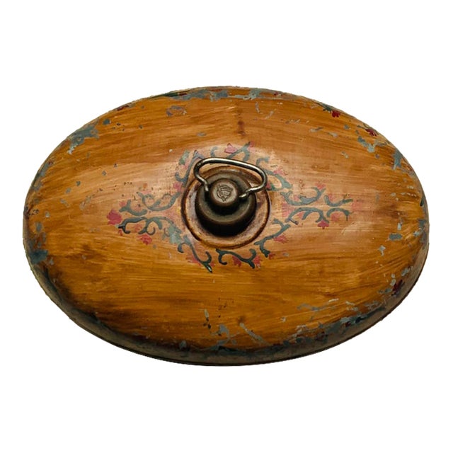 Vintage German Hailo Painted Metal Bed Warmer Hot Water BottleU For Sale