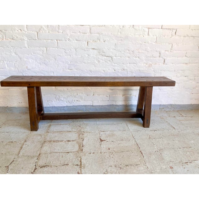 1940s Italian Oak Bench, 1940s For Sale - Image 5 of 14