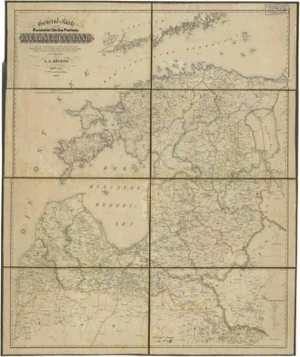 Antique Map of the Baltic States by Rücker, 1846