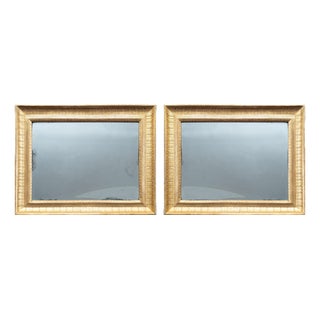 Antique Neapolitan Empire Style Mirrors in Carved Wood & 24 Karat Gilt, Early 19th Century, Set of 2 For Sale
