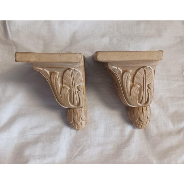 Neoclassical Vintage Architectural Plaster Acanthus & Pineapple Corbels - A Pair For Sale - Image 3 of 5